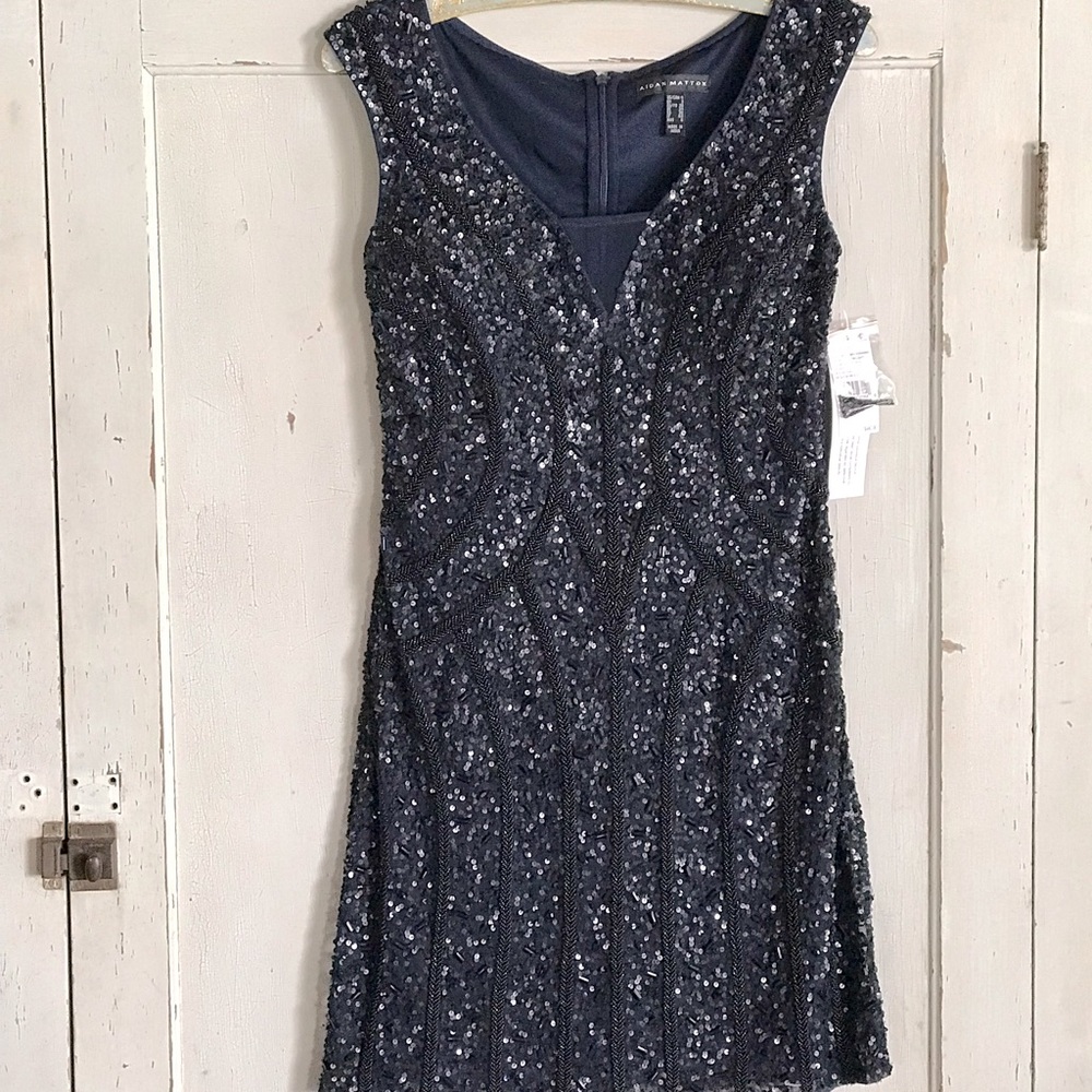 Aiden Mattox Beaded and Sequined Dress